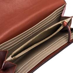 Pre Owned Chloe Cinnamon Brown Leather Georgia Long Wallet