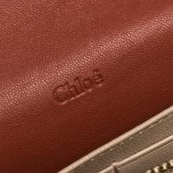 Pre Owned Chloe Cinnamon Brown Leather Georgia Long Wallet