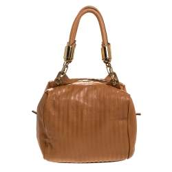 Pre Owned Chloe Tan Leather Zipped Satchel