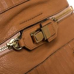 Pre Owned Chloe Tan Leather Zipped Satchel