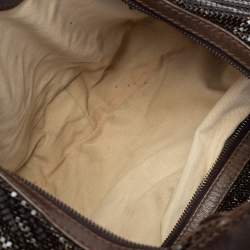 Pre Owned Chloe Dark Brown Metal Mesh and Leather Hobo