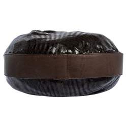 Pre Owned Chloe Dark Brown Metal Mesh and Leather Hobo