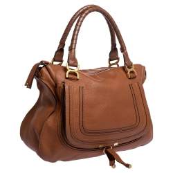 Pre Owned Chloe Tan Leather Large Marcie Satchel