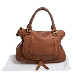 Pre Owned Chloe Tan Leather Large Marcie Satchel