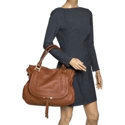 Pre Owned Chloe Tan Leather Large Marcie Satchel