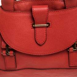 Pre Owned Chloe Dark Orange Leather Georgia Dome Satchel