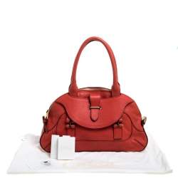 Pre Owned Chloe Dark Orange Leather Georgia Dome Satchel