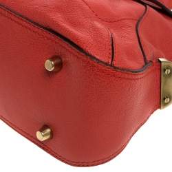 Pre Owned Chloe Dark Orange Leather Georgia Dome Satchel