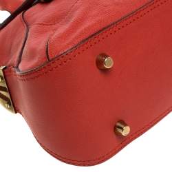 Pre Owned Chloe Dark Orange Leather Georgia Dome Satchel