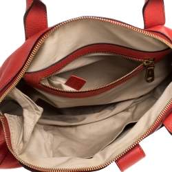 Pre Owned Chloe Dark Orange Leather Georgia Dome Satchel