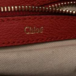 Pre Owned Chloe Dark Orange Leather Georgia Dome Satchel