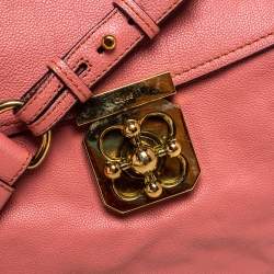 Pre Owned Chloe Cinnamon Rose Leather Elsie Top Handle Bag