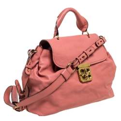 Pre Owned Chloe Cinnamon Rose Leather Elsie Top Handle Bag