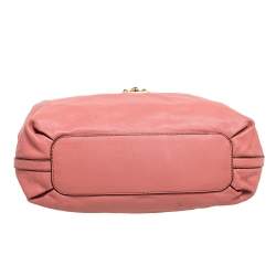 Pre Owned Chloe Cinnamon Rose Leather Elsie Top Handle Bag