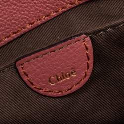 Pre Owned Chloe Cinnamon Rose Leather Elsie Top Handle Bag