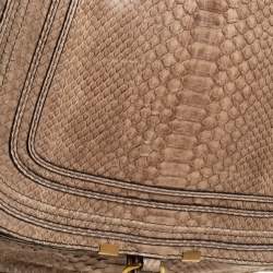 Pre Owned Chloe Beige Python and Leather Large Marcie Satchel