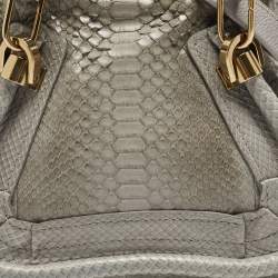 Chloe Grey Python and Leather Small Paraty Shoulder Bag