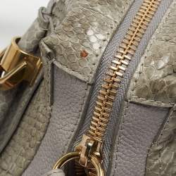 Chloe Grey Python and Leather Small Paraty Shoulder Bag