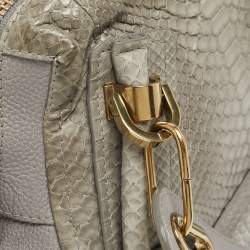 Chloe Grey Python and Leather Small Paraty Shoulder Bag