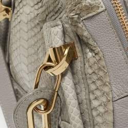 Chloe Grey Python and Leather Small Paraty Shoulder Bag