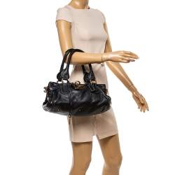 Pre Owned Chloe Black Leather Medium Paddington Satchel