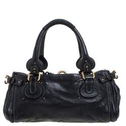 Pre Owned Chloe Black Leather Medium Paddington Satchel