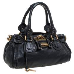 Pre Owned Chloe Black Leather Medium Paddington Satchel