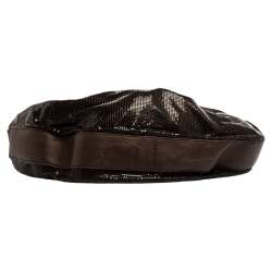 Pre Owned Chloe Dark Brown Metal Mesh and Leather Hobo