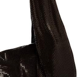 Pre Owned Chloe Dark Brown Metal Mesh and Leather Hobo