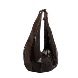 Pre Owned Chloe Dark Brown Metal Mesh and Leather Hobo