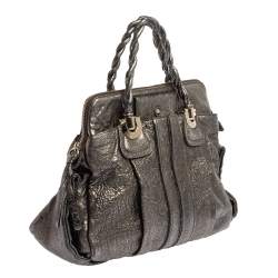 Chloe Metallic Textured Leather Heloise Satchel