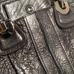 Chloe Metallic Textured Leather Heloise Satchel