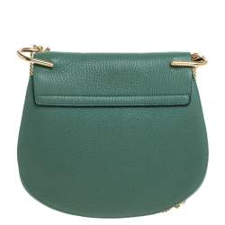 Chloe Green Leather Medium Drew Shoulder Bag