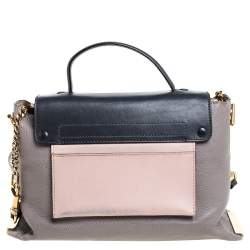 Pre Owned Chloe Tricolor Leather Clare Satchel