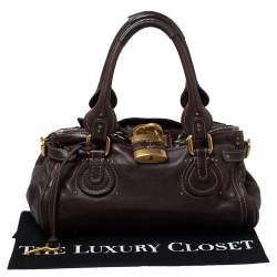 Pre Owned Chloe Dark Brown Leather Medium Paddington Satchel