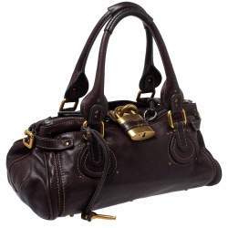 Pre Owned Chloe Dark Brown Leather Medium Paddington Satchel