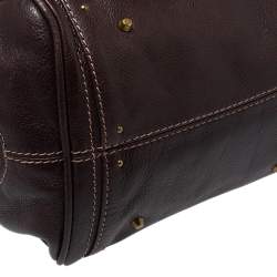 Pre Owned Chloe Dark Brown Leather Medium Paddington Satchel