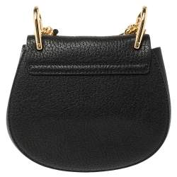 مملوكة مسبقًا Chloe Black Grained Leather Nano Drew Shoulder Bag