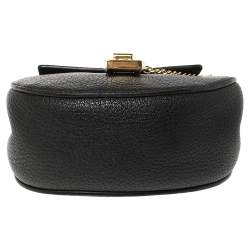مملوكة مسبقًا Chloe Black Grained Leather Nano Drew Shoulder Bag
