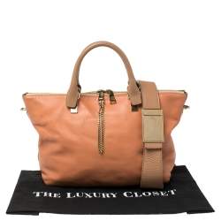 مملوكة مسبقًا حقيبة كلوي بايلي جلد بيج/خوخي متوسطة