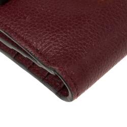 Pre Owned Chloe Burgundy Leather Drew Compact Wallet
