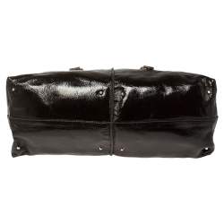 مملوكة مسبقًا Chloe Dark Brown/Brown Patent Leather Paddington Dome Satchel 