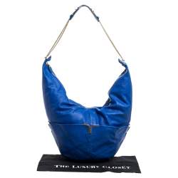 Pre Owned حقيبة هوبو كلوي ميلتون تريبل سلسلة جلد أزرق