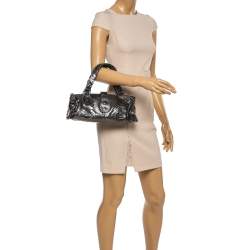 Pre Owned Chloe Metallic Dark Green Python Silverado Satchel