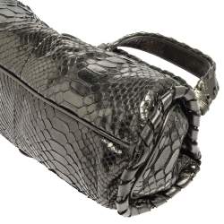 Pre Owned Chloe Metallic Dark Green Python Silverado Satchel