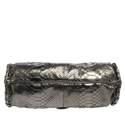 Pre Owned Chloe Metallic Dark Green Python Silverado Satchel
