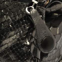 Pre Owned Chloe Metallic Dark Green Python Silverado Satchel