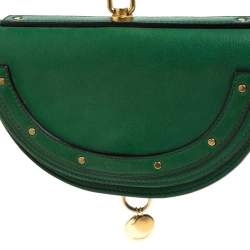 مملوكة مسبقًا Chloe Green Leather Small Nile Bracelet Minaudiere Crossbody Bag