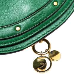 مملوكة مسبقًا Chloe Green Leather Small Nile Bracelet Minaudiere Crossbody Bag