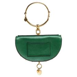 مملوكة مسبقًا Chloe Green Leather Small Nile Bracelet Minaudiere Crossbody Bag